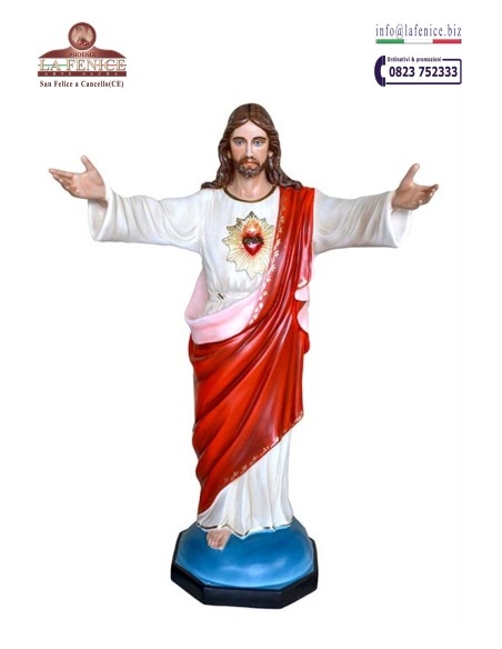Sacred Heart of Jesus with open arms measuring 155 cm - SCR419-155.  -  SCR419-155