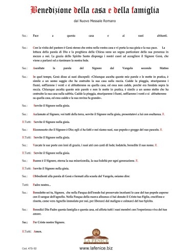 Benedizione della casa e della famiglia - ATS36  -  ATS36
