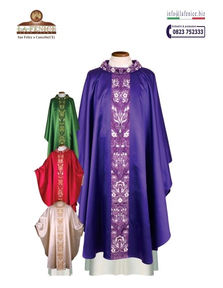 Chasuble with embroidered stolon - CAS17126  -  CAS17126