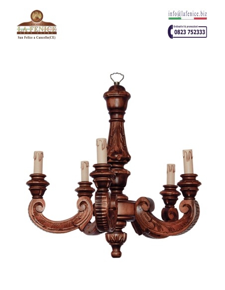 Lampadario in legno a cinque luci - LAM5  -  LAM5