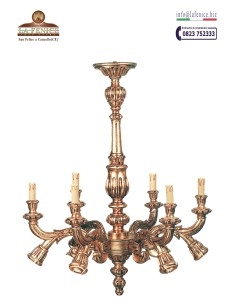 Lampadario in legno a dodici luci - LAM121  -  LAM121