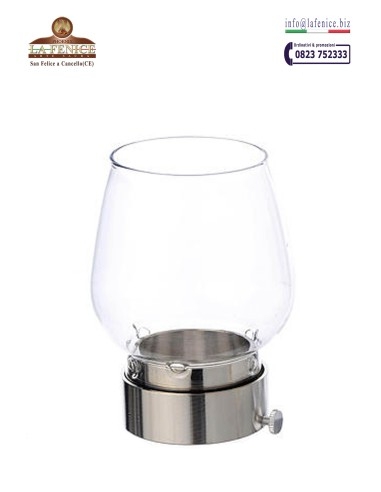 Vetro paravento con ghiera metallica cromata - ANT012  -  ANT012-CROMO