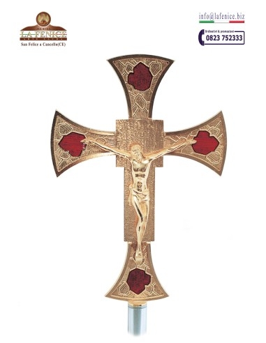 Croce astile, completa di asta - CRO3225  -  CRO3225