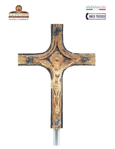 Croce astile, completa di asta - CRO3347  -  CRO3347