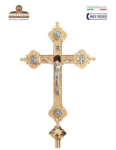 Croce astile, completa di asta e base - CRO2614  -  CRO2614