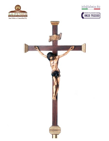 Croce astile in legno, completa di asta - CRO956-AS  -  CRO956-AS