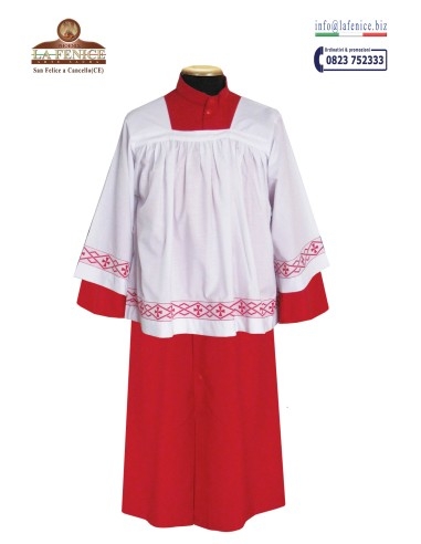 Cotta per chierico con talare rossa - 303  -  303-R
