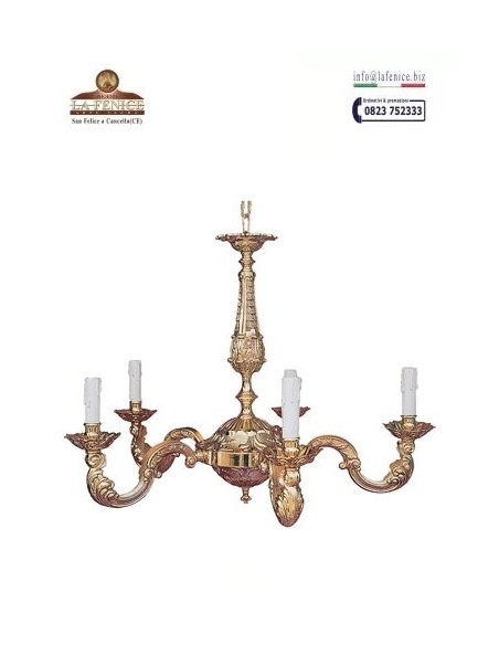 Lampadario in ottone a cinque luci - LAM555  -  LAM555