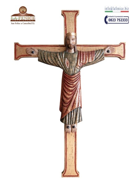 Crocifisso da cm.96,5 con abito drappeggiato - CFS111 La Fenice Arte Sacra -  CFS111