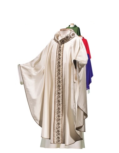 Chasuble avec étole large brodée à la main -...