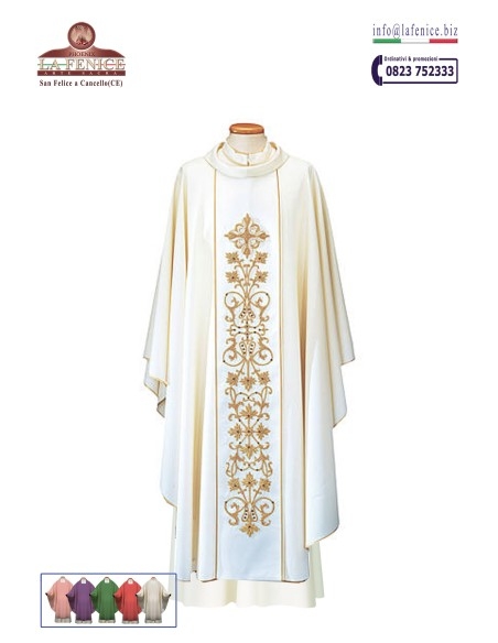 Chasuble with hand-embroidered stolon - CAS11