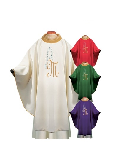 Embroidered Marian Chasuble - CAS21600-ORO