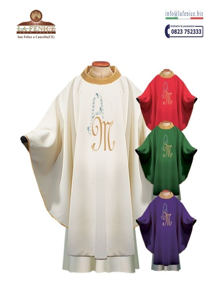 Embroidered Marian Chasuble - CAS21600-ORO
