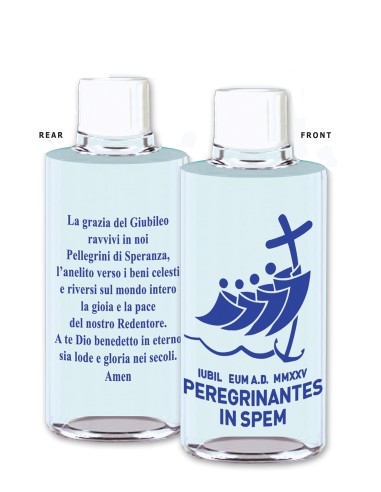Bottiglina MAXI per acqua benedetta con log Giubileo 2025 Pellegrini della speranza - ACQ2025