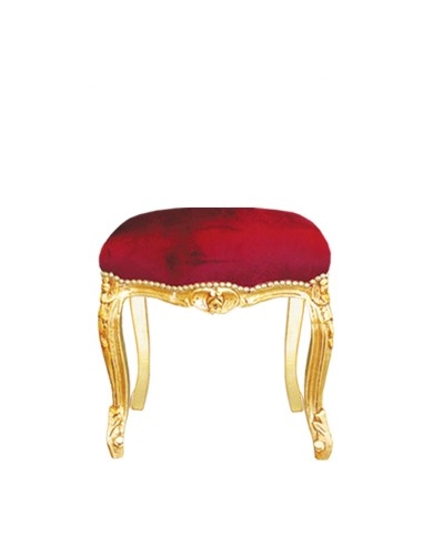 Taburete de madera con pan de oro - SGA13
