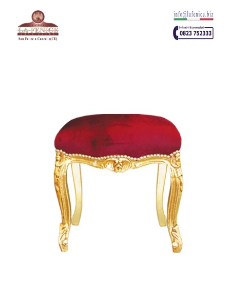 Poltrona presidenziale in legno con foglia oro e con 4 sgabelli - SET43