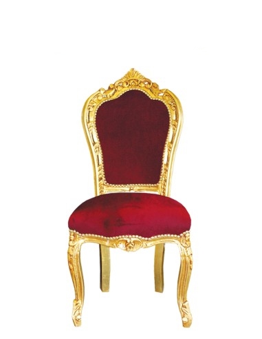 Poltrona presidenziale in legno con foglia oro...