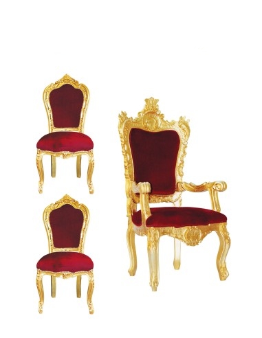 Presidential wooden throne with gold leaf and 2...