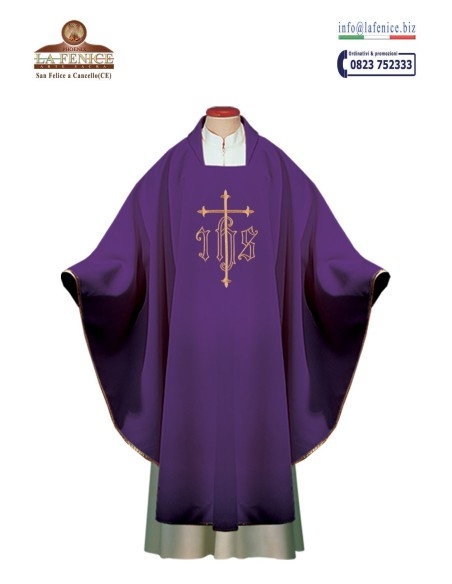 Chasuble embroidered with JHS Cross embroidery - CAS561