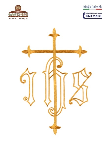 Chasuble embroidered with JHS Cross embroidery - CAS561