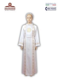 Abito di Prima Comunione UNISEX con RICAMO OSTIA - 407-ROS