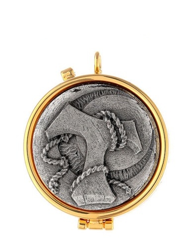 Pyx in gold-plated brass, diameter 5.4 cm -...