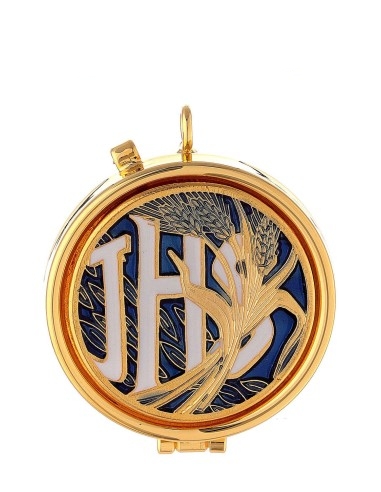 Teca para hostias con esmalte "JHS", diámetro...