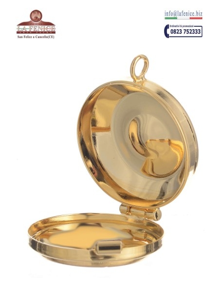 Teca para hostias con esmalte "Agnus Dei", diámetro cm.5,4 - TEC1912