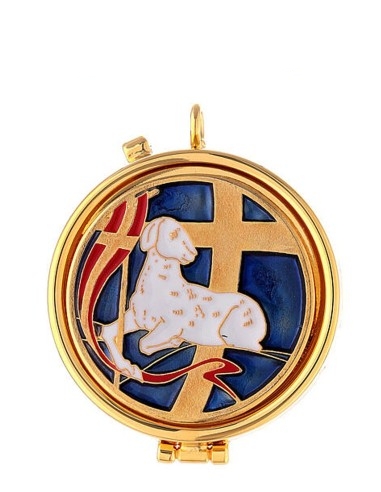 Teca para hostias con esmalte "Agnus Dei",...