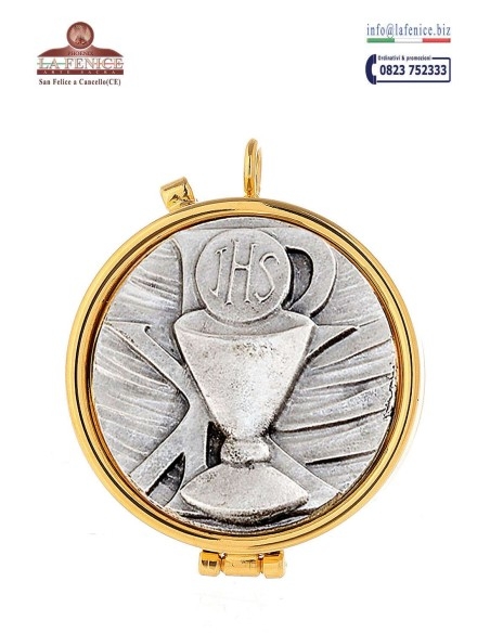 Teca per particole con "calice e JHS", diametro cm.5,4 - TEC1920