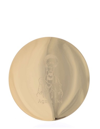 Patena lisa con grabado de Cristo Pantocrátor -...