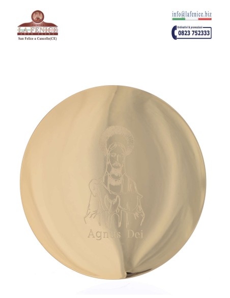 Patena lisa con grabado de Cristo Pantocrátor - PAT111C