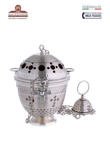 Silver finished thurible and boat - TRB3374