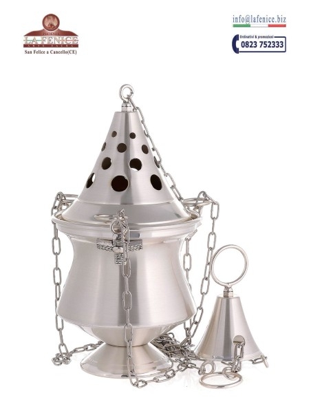 Silver finished thurible and boat - TRB284