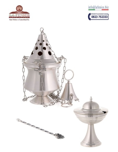 Silver finished thurible and boat - TRB284