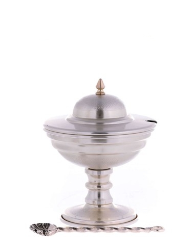 Turibolo e navicella cesellati ed argentati -...