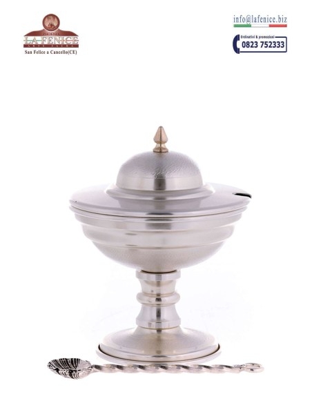 Incensario y barco cincelados a mano y plateado - TRB286