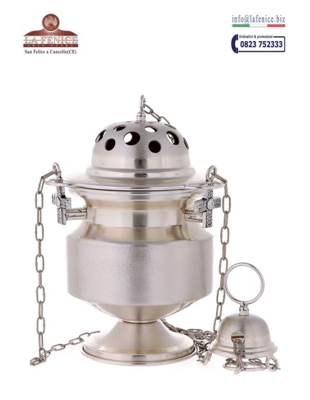 Incensario y barco cincelados a mano y plateado - TRB286