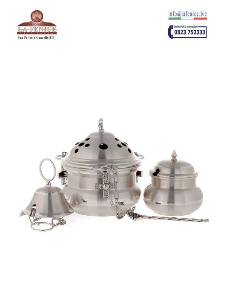 Silver finished thurible and boat - TRB3019