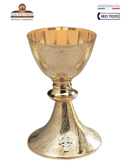 Chalice, pyx and smooth paten with "HOLY CROSS" - SET834