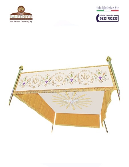 Baldacchino processionale ricamato JHS - per 4 aste- BDL3345