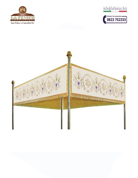 Baldacchino processionale ricamato JHS - per 4 aste- BDL3345