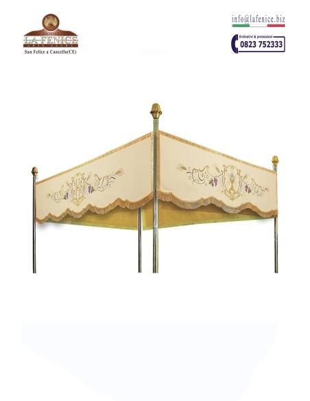 Baldacchino processionale ricamato JHS e CALICE - per 4 aste- BDL391