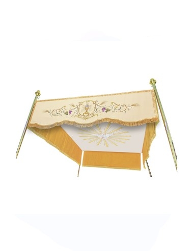 Baldacchino processionale ricamato JHS e CALICE...