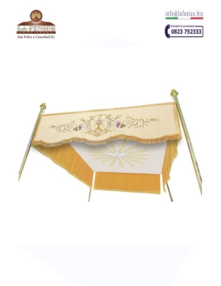 CHALICE and JHS embroidered processional canopy - for 4 rods - BDL391