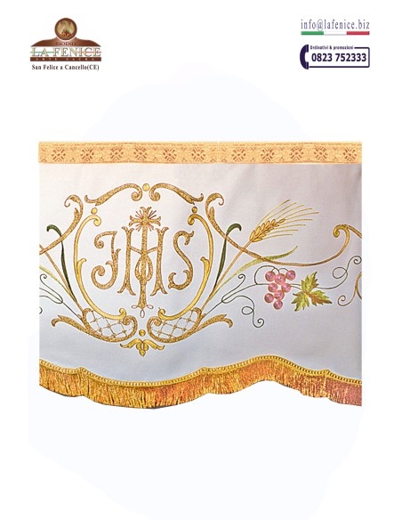 CHALICE and JHS embroidered processional canopy - for 4 rods - BDL391
