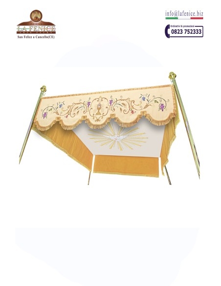 Dais de procession brodé JHS et CALICE - pour 6 hampes- BDL6147