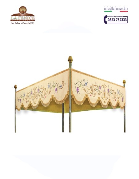 Dais de procession brodé JHS et CALICE - pour 6 hampes- BDL6147