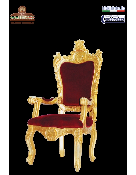 Trono presbiterale in legno con foglia oro - TRO010