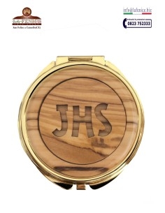 Teca para hostias con medallón de madera "JHS", diámetro...